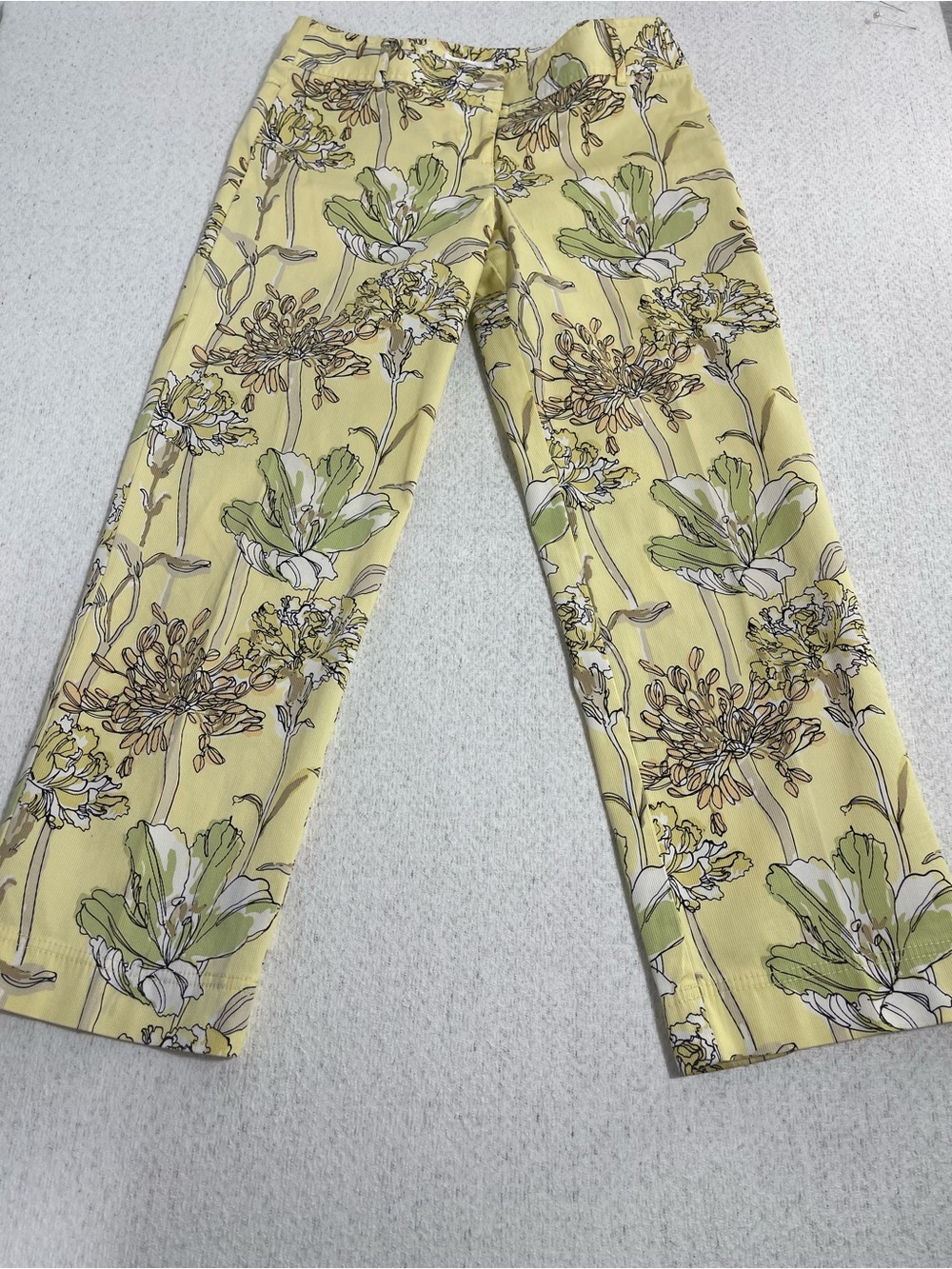 Ann Taylor Women’s Yellow Green White Floral Print Dress Pants Sz2. SKU#0554